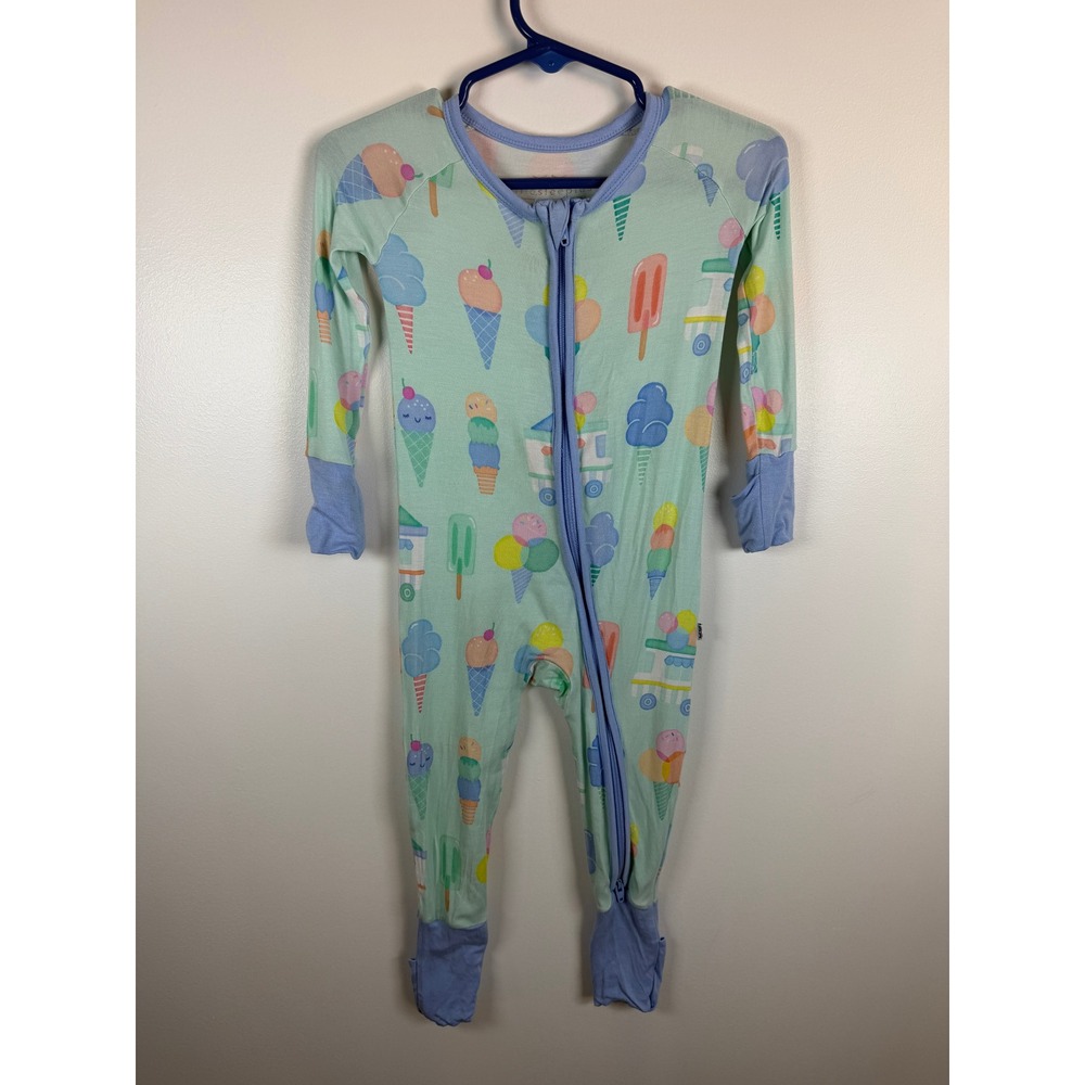 Little Sleepies Blue Ice Cream Bamboo Zippy 6-12 Months
